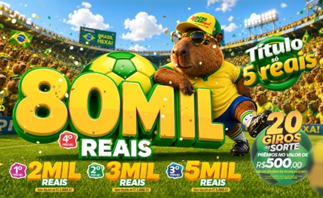 Garanta hoje seu Acre Cap no site oficial e concorra a R$ 80 mil