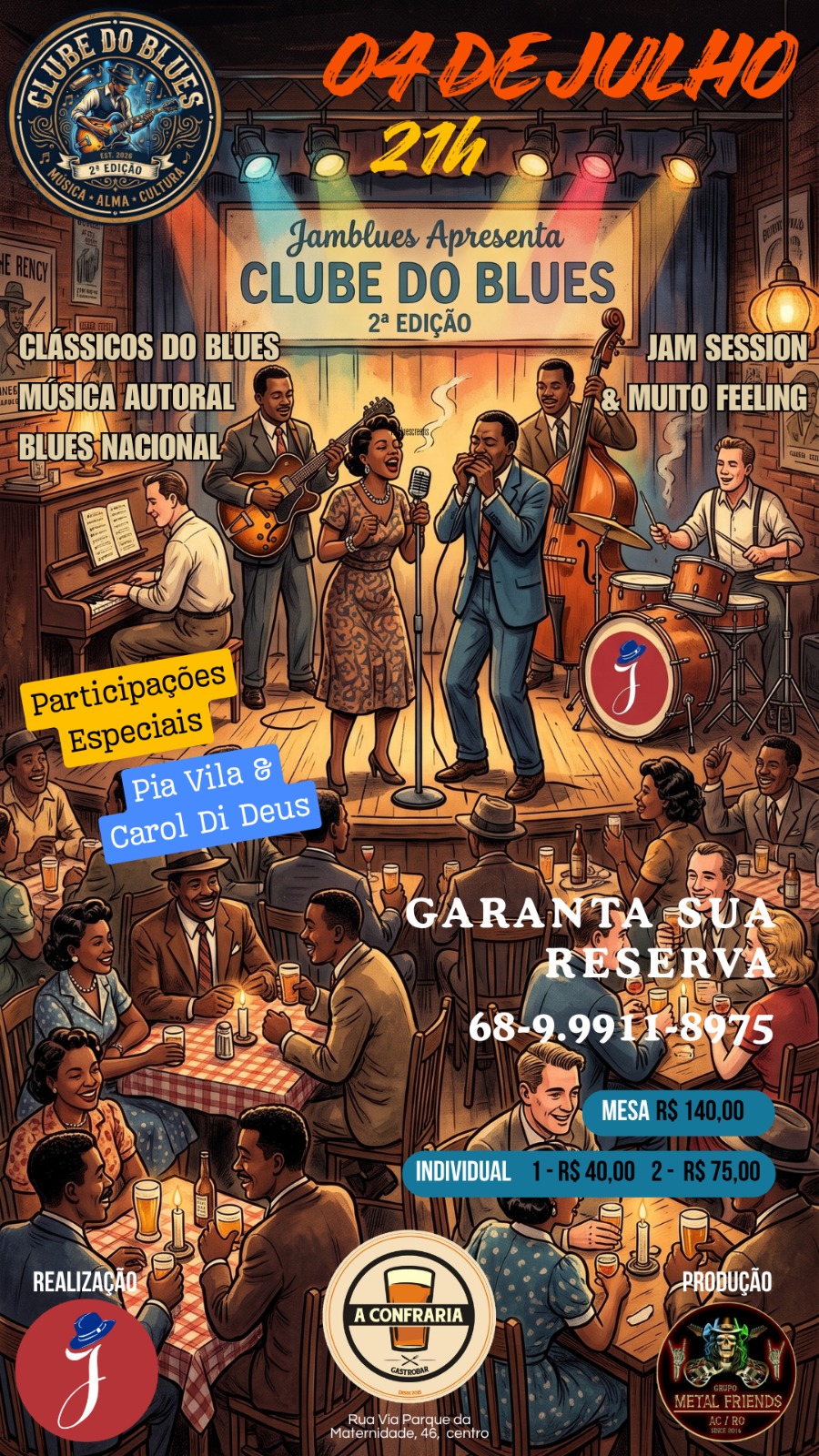 Clube do Blues retorna com clássicos e atrações especiais em Rio Branco Clube do Blues retorna com clássicos e atrações especiais em Rio Branco