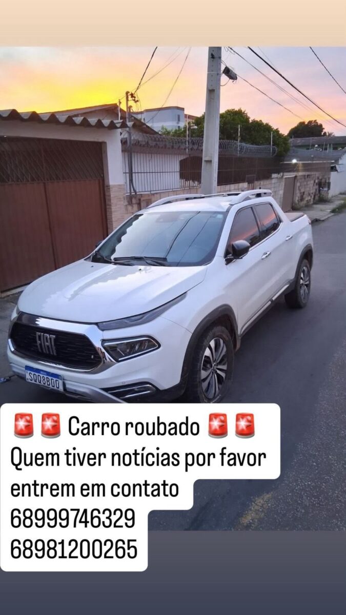 Carro é furtado em posto de combustível em Rio Branco