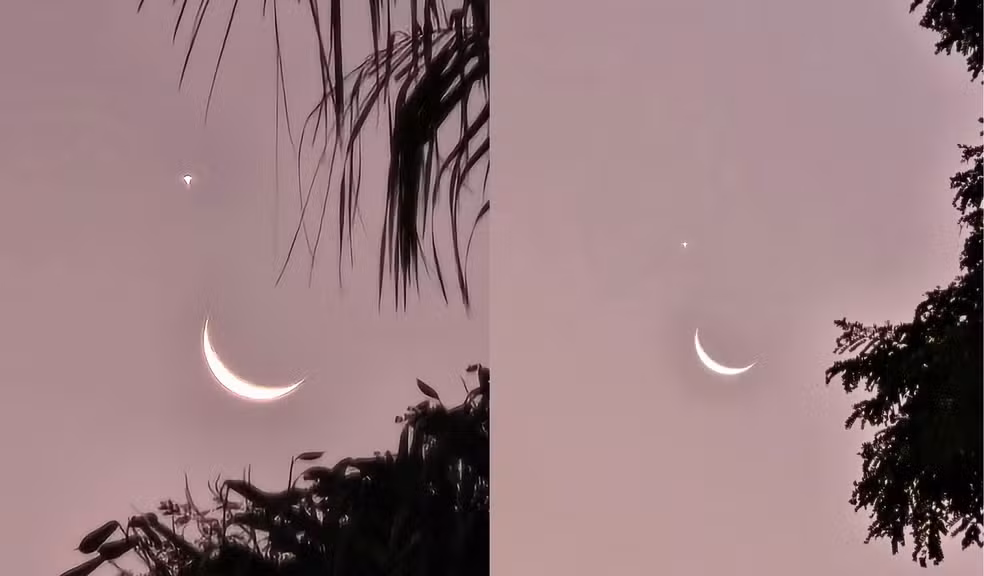Veja as fotos do raro encontro entre Lua e três planetas no céu