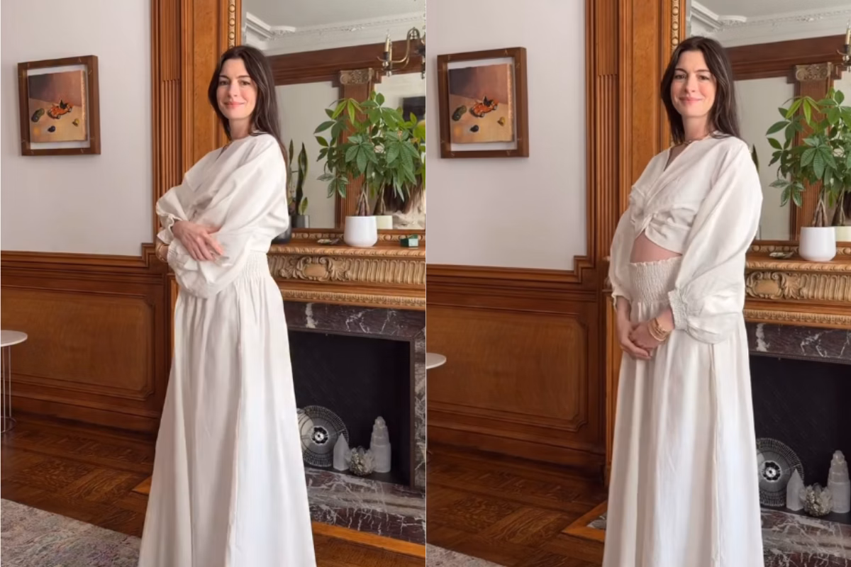 Anne Hathaway anuncia terceira gravidez em publicação nas redes sociais Anne Hathaway anuncia terceira gravidez em publicação nas redes sociais