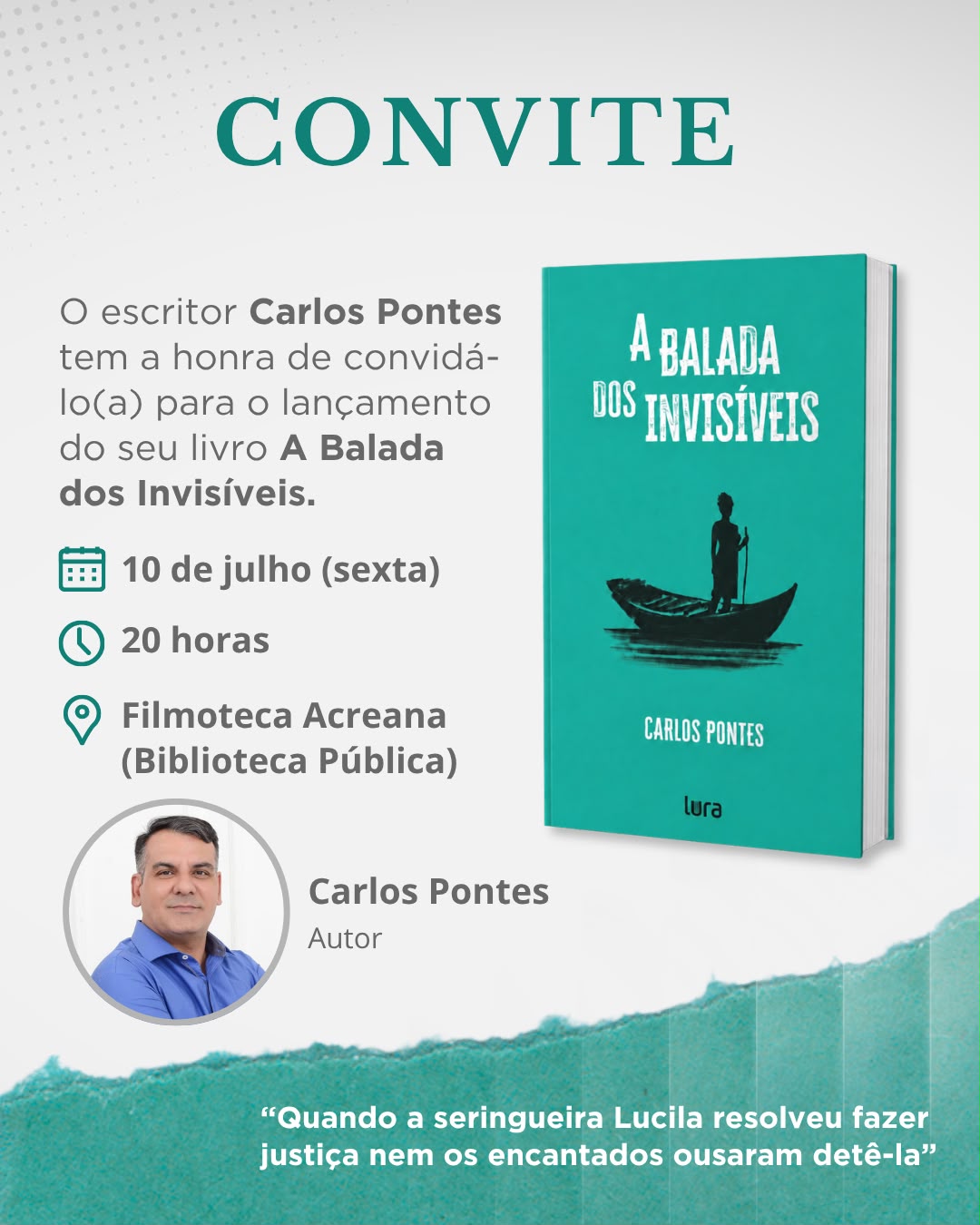 Escritor acreano Carlos Pontes lança romance ambientado na Amazônia