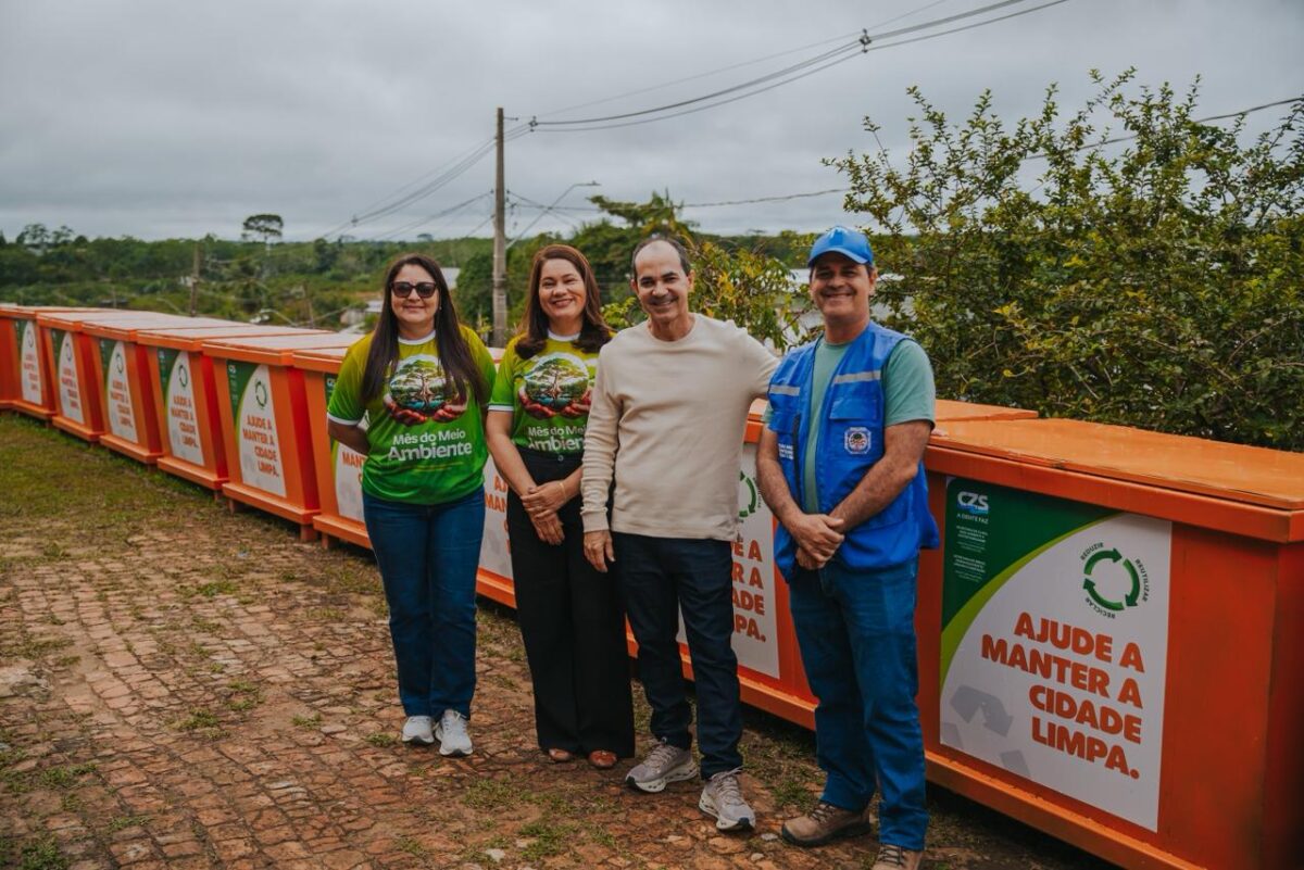 Cruzeiro do Sul inicia instalação de novos contêineres para coleta de lixo