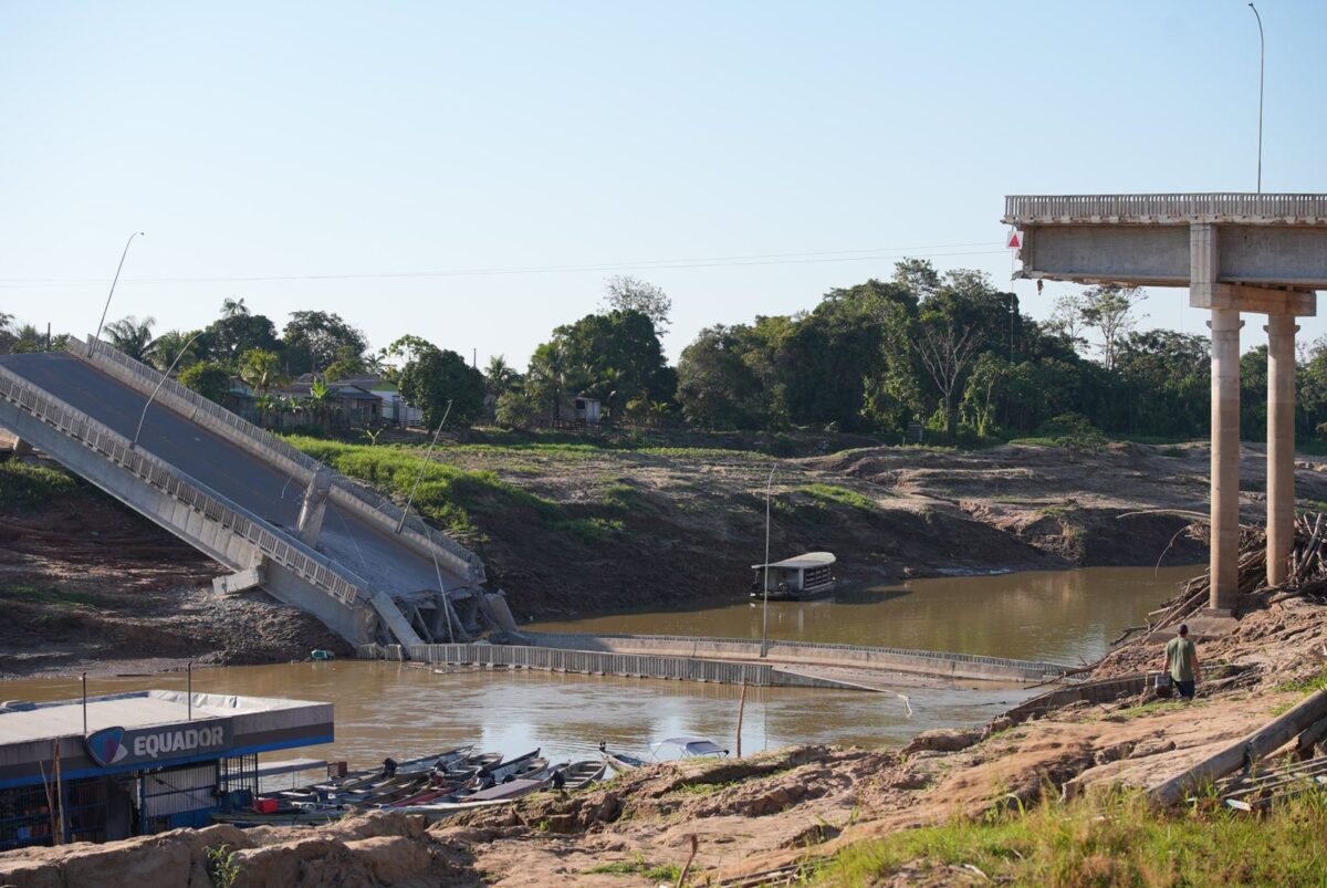 A ponte de Sena Madureira desabou na noite da última sexta-feira | Foto: Gleison Júnior