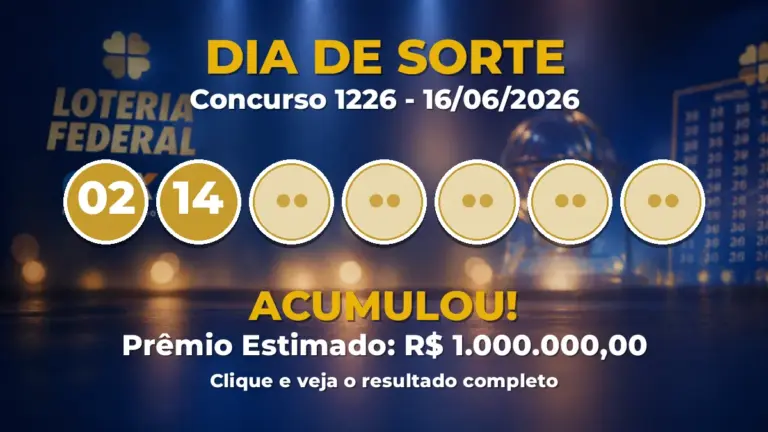 Resultado da Dia de Sorte de hoje (concurso 1226): prêmio vai a R$ 1 milhão