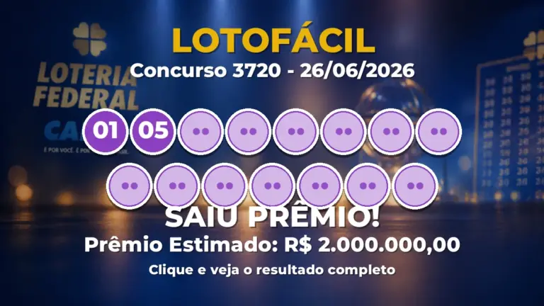 Resultado da Lotofácil de hoje: concurso 3720 tem ganhadores