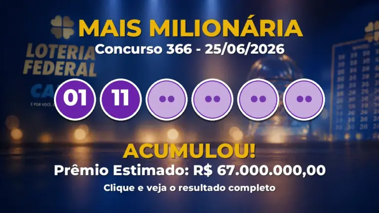 Resultado da Mais Milionária de hoje: veja as dezenas do concurso 366 acumulado