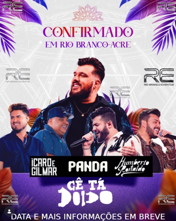 Ícaro & Gilmar, Panda e Humberto & Ronaldo farão show em Rio Branco