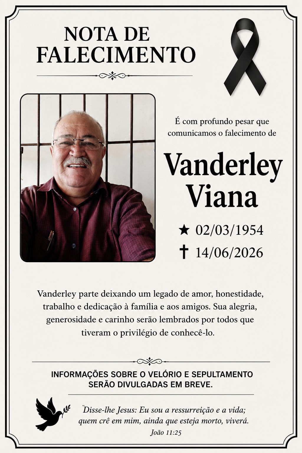 Ex-prefeito de Xapuri, Vanderley Viana morre aos 72 anos