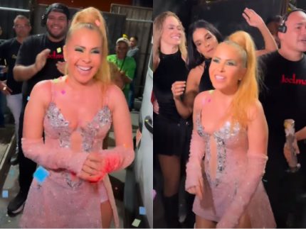 Joelma é surpreendida por bailarinos e produção em seu aniversário Joelma é surpreendida por bailarinos e produção em seu aniversário