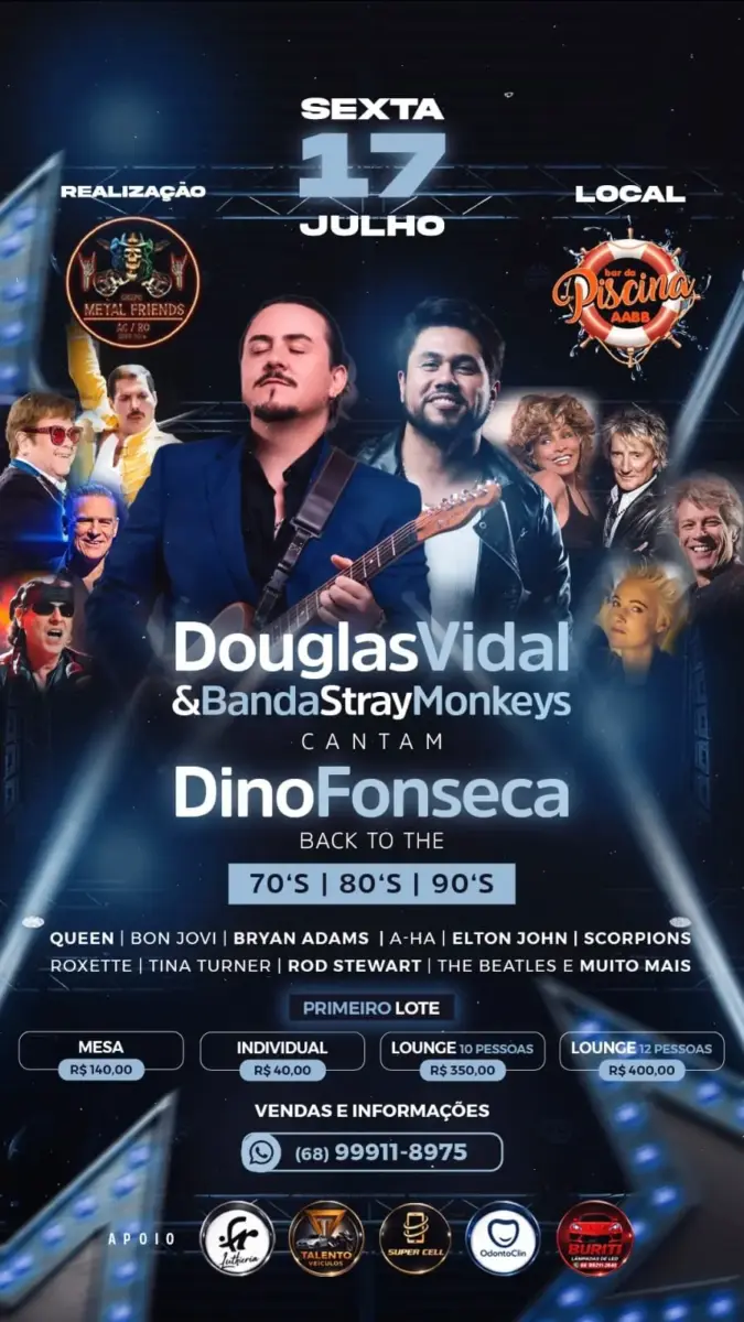 Tributo a Dino Fonseca promete noite de clássicos do rock na AABB