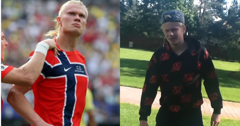Haaland, jogador da Noruega que eliminou o Brasil, já foi de grupo de rap