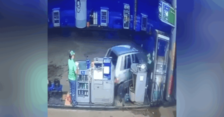 Vídeo: carro quase atropela frentista que trabalhava em posto na Bahia