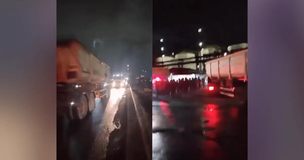 Veja imagens da greve dos caminhoneiros em SP nesta segunda