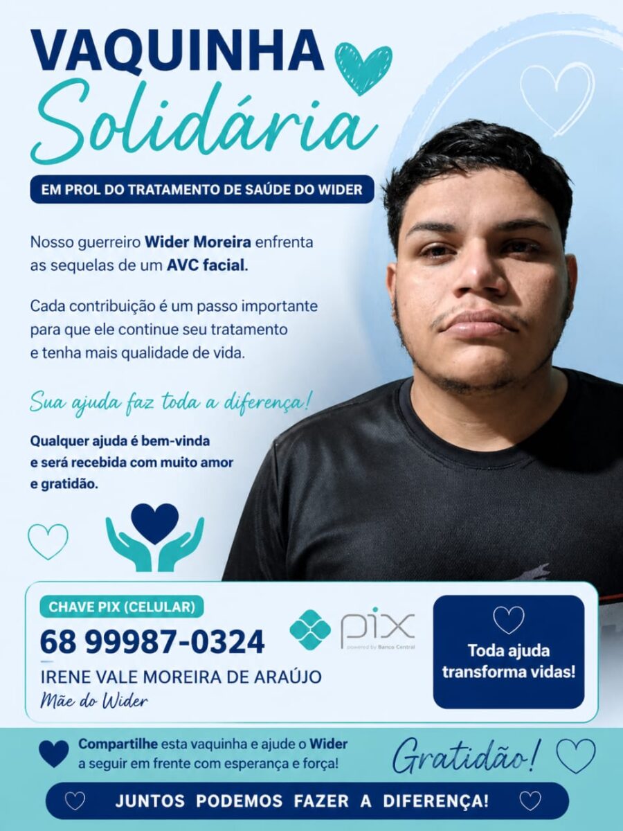 Após AVC facial, jovem acreano faz vaquinha para custear tratamento