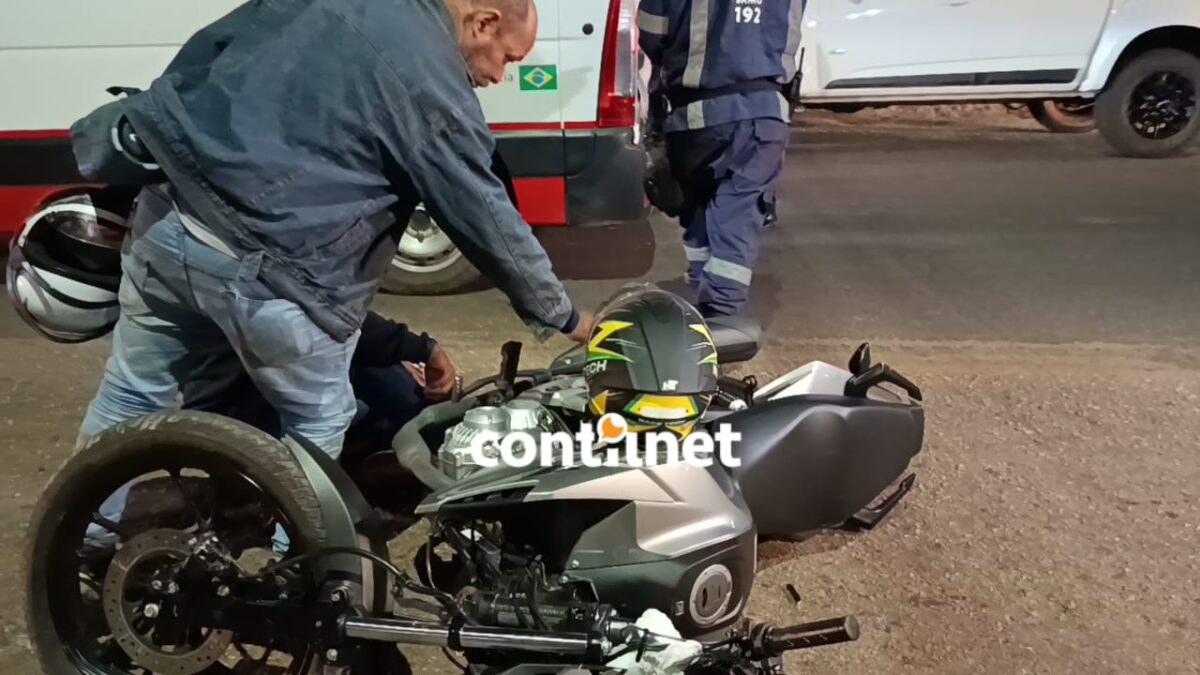 Colisão entre motos deixa três feridos; grávida está entre vítimas