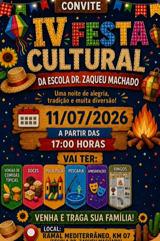 Escola Dr. Zaquel Machado realiza IV Festa Cultural neste sábado