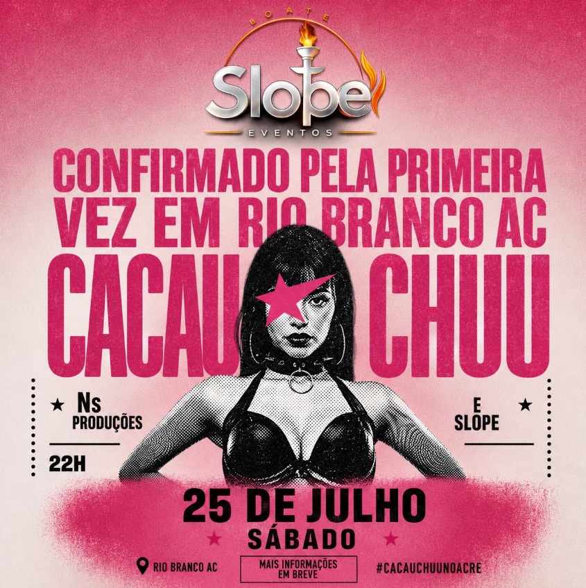 Cacau Chuu fará primeiro show em Rio Branco; veja data e horário