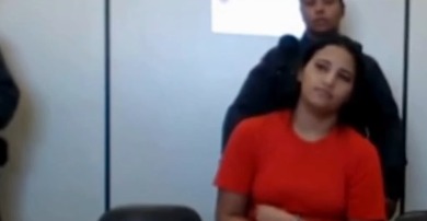 Vídeo mostra reação de diarista ao ter prisão mantida por morte de casal