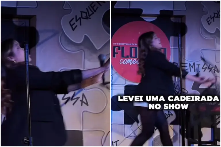 Humorista é agredida com cadeira e ofensas durante show