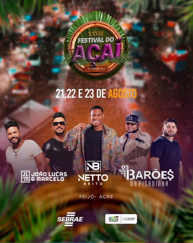 Barões da Pisadinha e Netto Brito: confira as atrações do Festival do Açaí