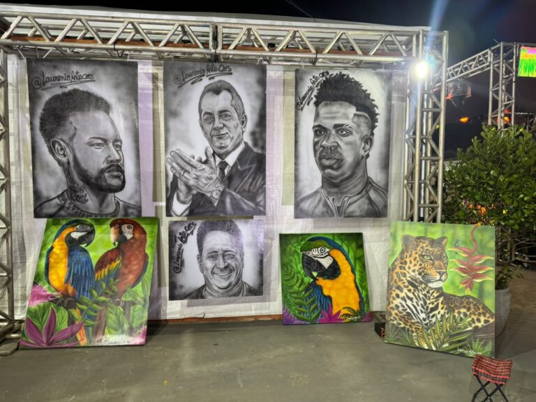 Personalidades brasileiras e a Floresta Amazônica são inspirações para quadros de grafiteiros