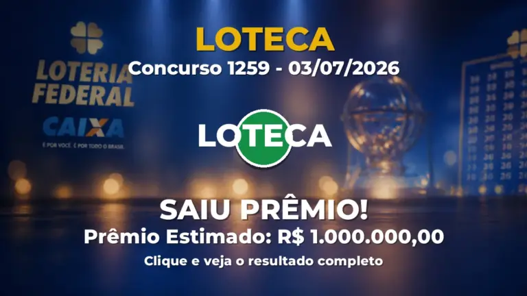 Resultado da Loteca de hoje: placares e vencedores do concurso 1259