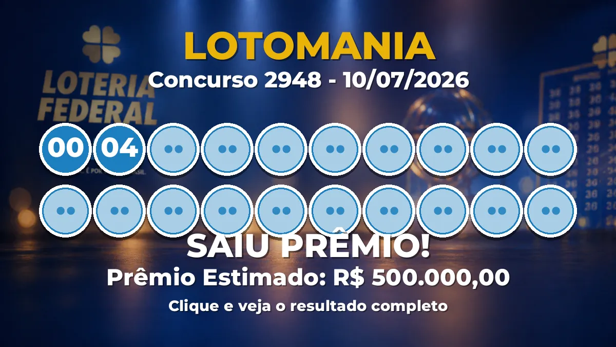 Resultado da Lotomania de hoje: veja dezenas e ganhadores do concurso 2948 Resultado da Lotomania de hoje: veja dezenas e ganhadores do concurso 2948