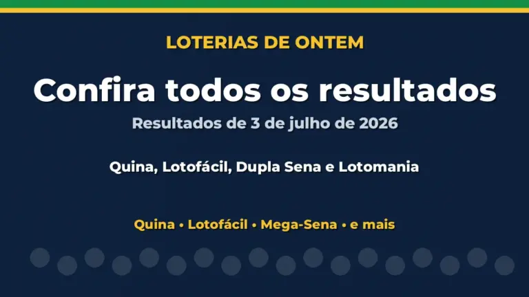 Resultado da Quina, Lotofácil e outras loterias de ontem: veja todos os resultados