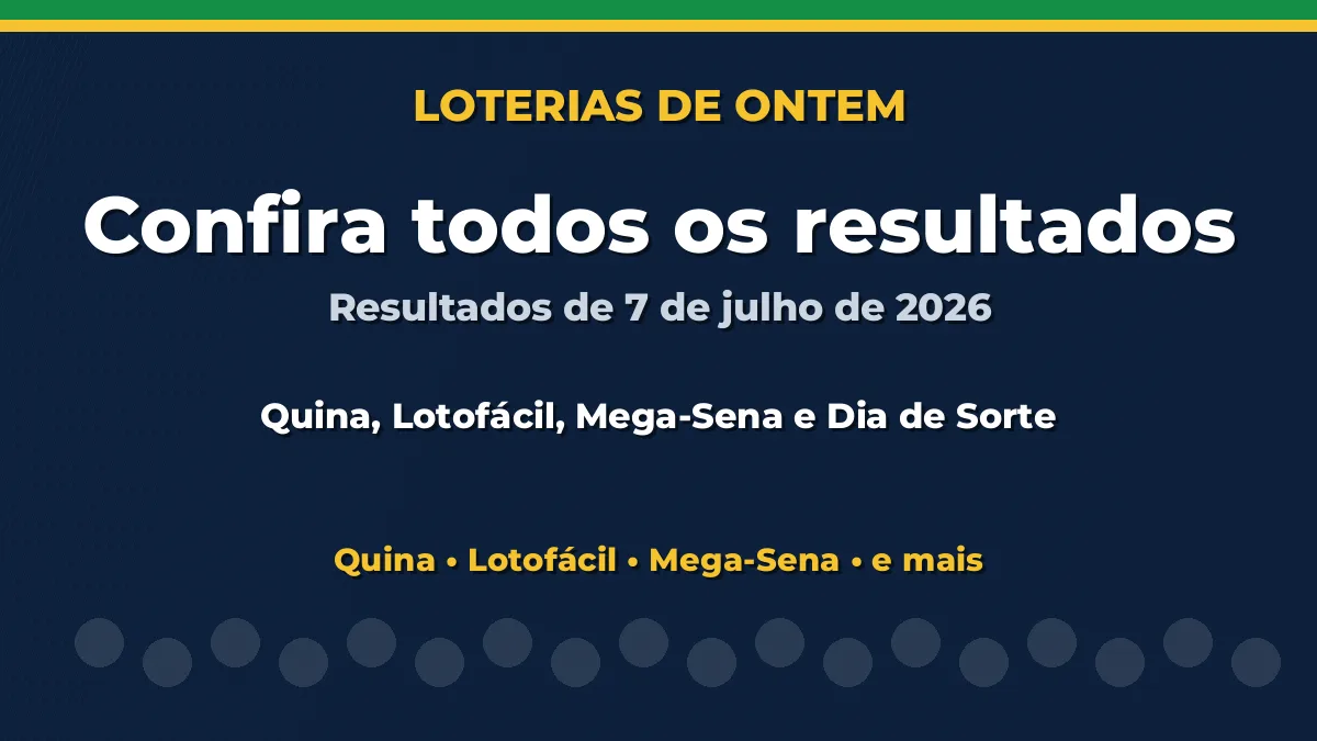 Resultado da Quina, Mega-Sena e outras loterias de ontem: veja todos os resultados Resultado da Quina, Mega-Sena e outras loterias de ontem: veja todos os resultados