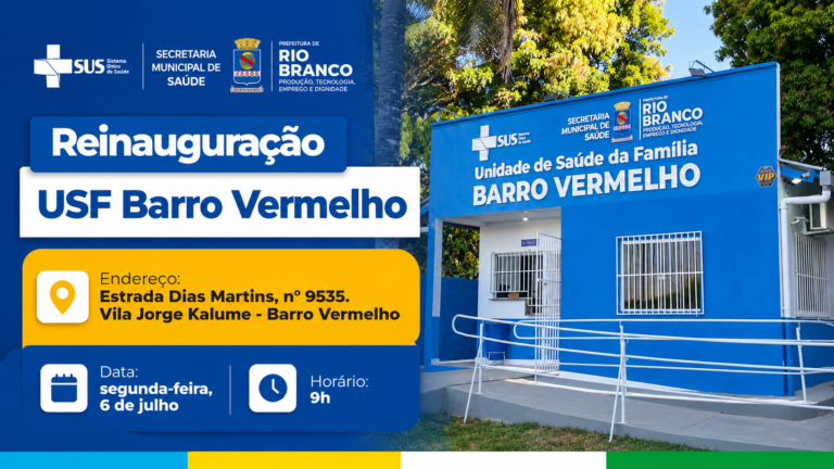 Prefeitura reinaugura USF Barro Vermelho após reforma e ampliação Prefeitura reinaugura USF Barro Vermelho após reforma e ampliação