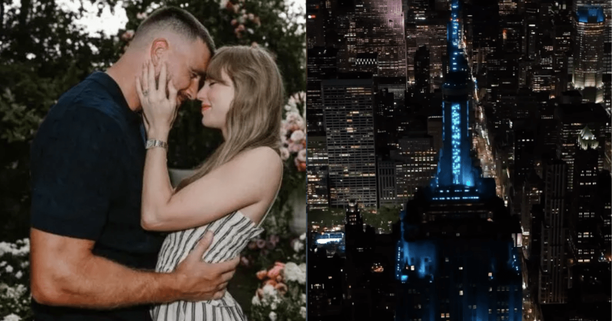 Empire State Building muda de cor para casamento de Taylor Swift Empire State Building muda de cor para casamento de Taylor Swift