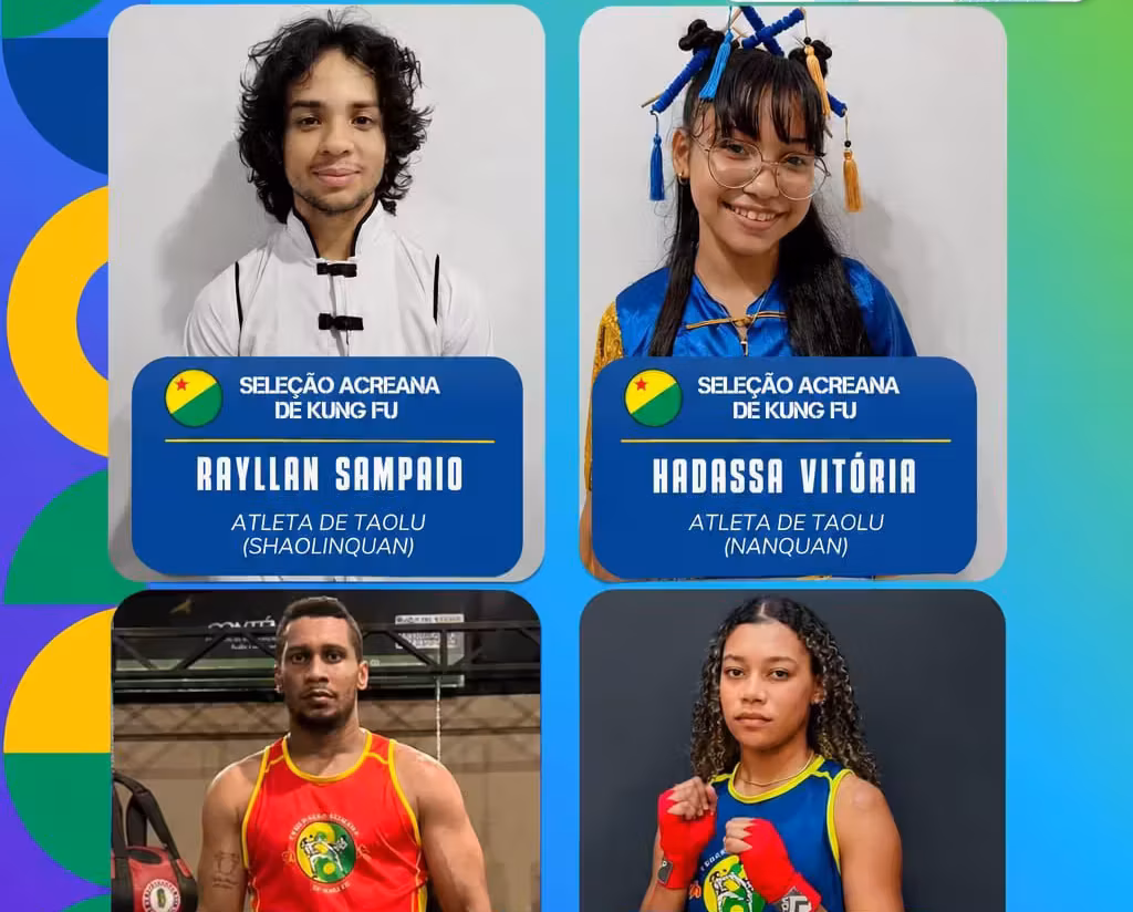 Quatro atletas representam o Acre no Campeonato Brasileiro de Kung Fu Wushu