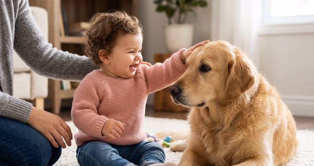 Pet e bebê sozinhos? Tutora comenta os motivos de não deixar cadela com filho de 1 ano e explica como garantir convivência saudável