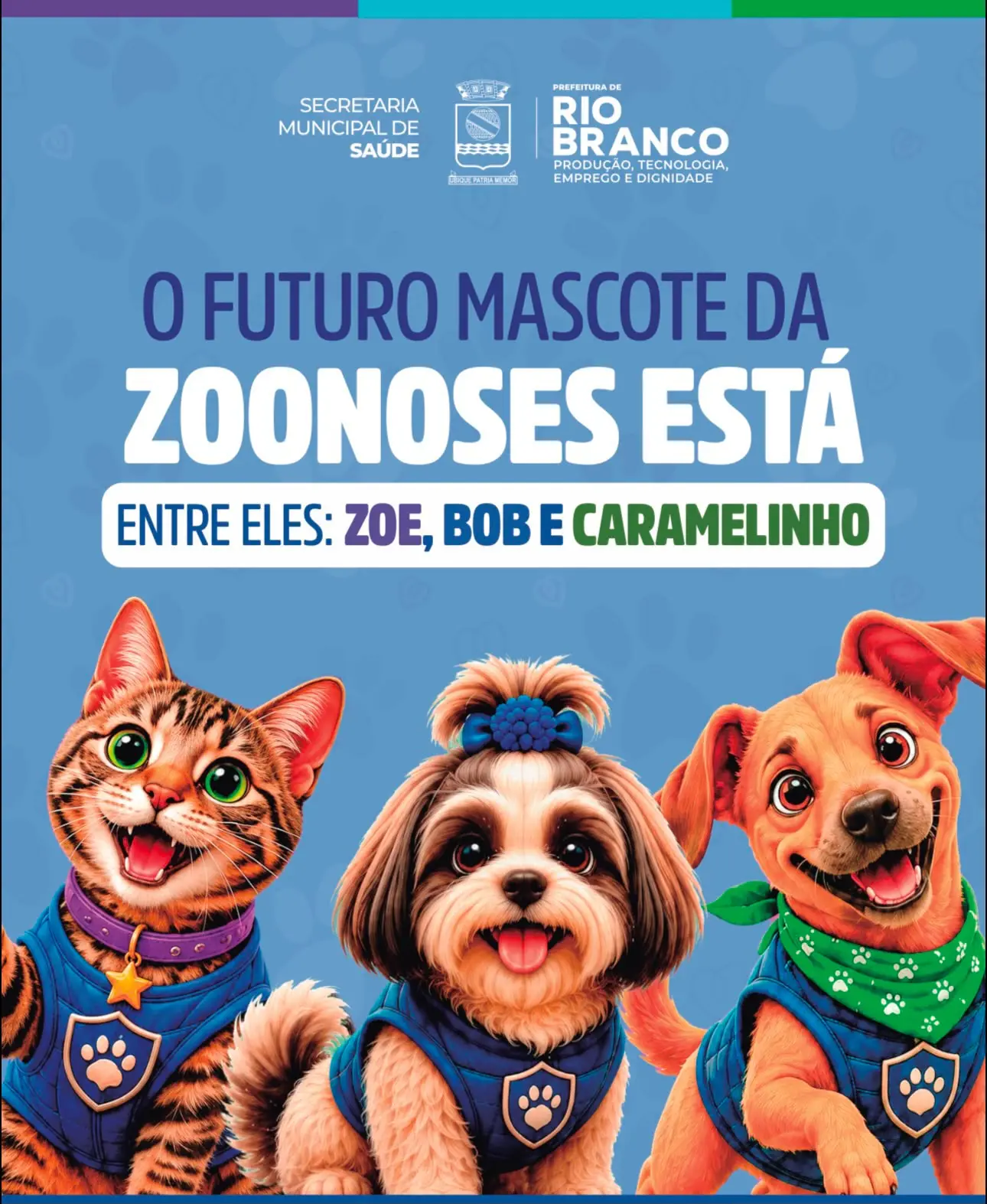 Prefeitura de Rio Branco convida público da Expoacre a escolher o primeiro mascote da Zoonoses