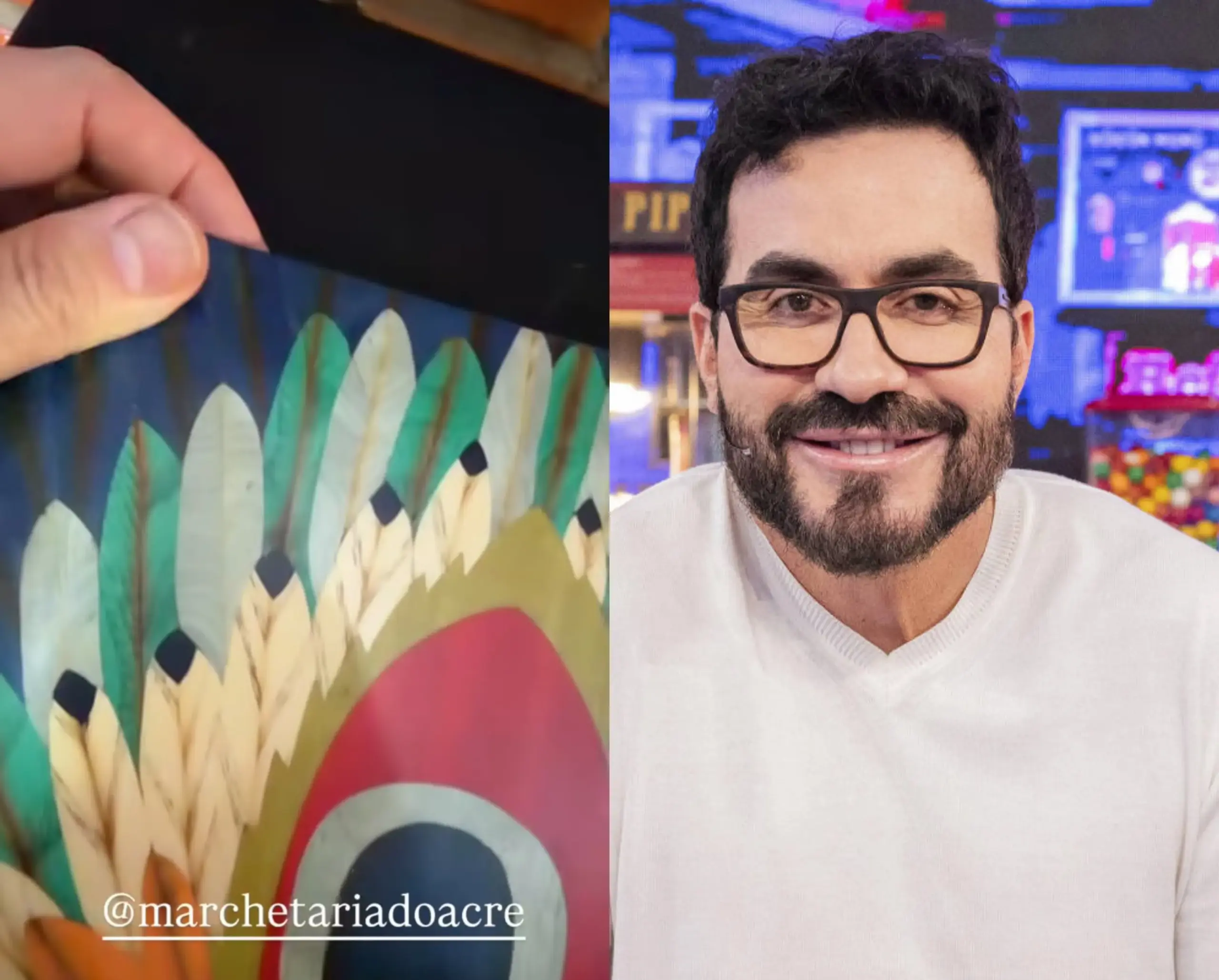 No Acre, Padre Fábio de Melo se encanta com marchetaria: “Riqueza”