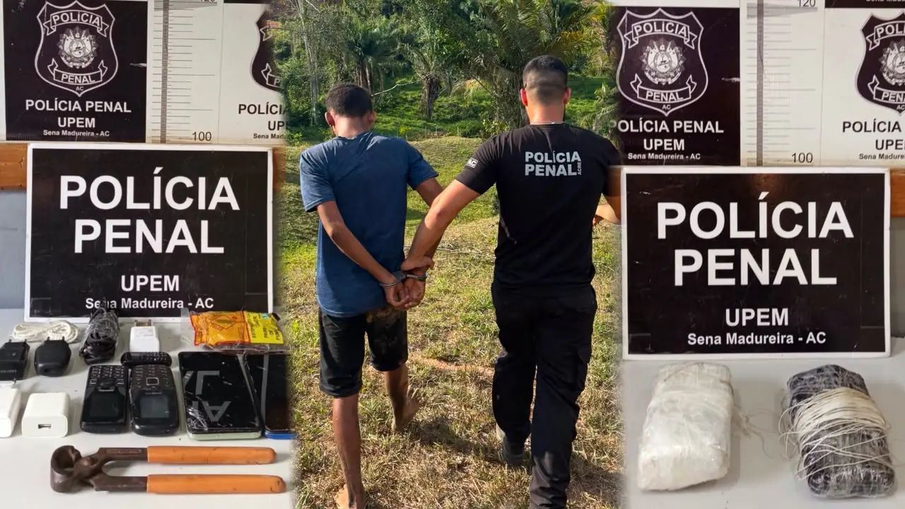 Adolescente é apreendido ao jogar celulares para dentro de presídio no Acre