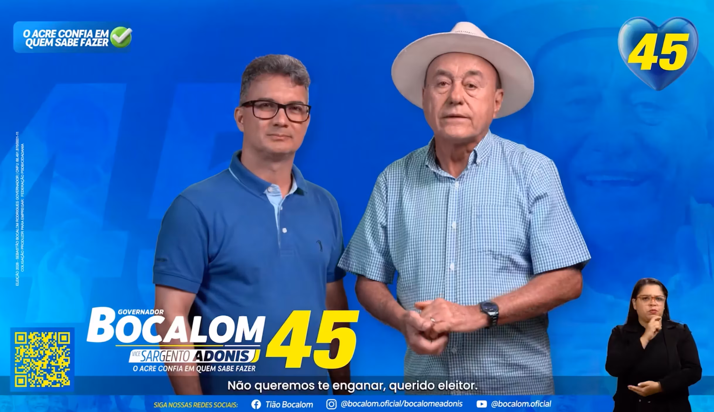 Em propaganda de TV, Bocalom aposta em pauta cristã e se diz “ficha limpa”