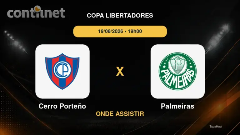 Cerro Porteño x Palmeiras onde assistir