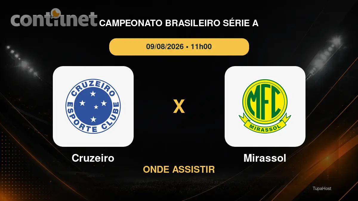 Cruzeiro x Mirassol onde assistir