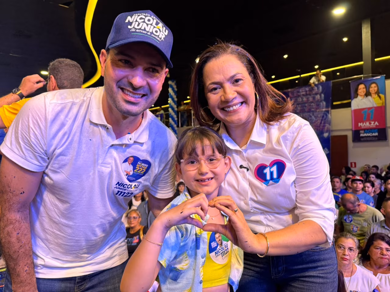 Com Mailza, Nicolau lança campanha em evento em Rio Branco; FOTOS