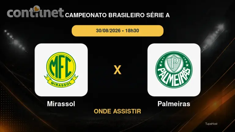 Mirassol x Palmeiras onde assistir