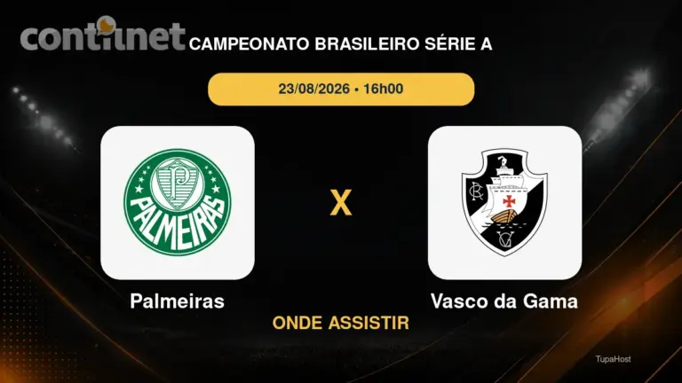 Palmeiras x Vasco da Gama onde assistir