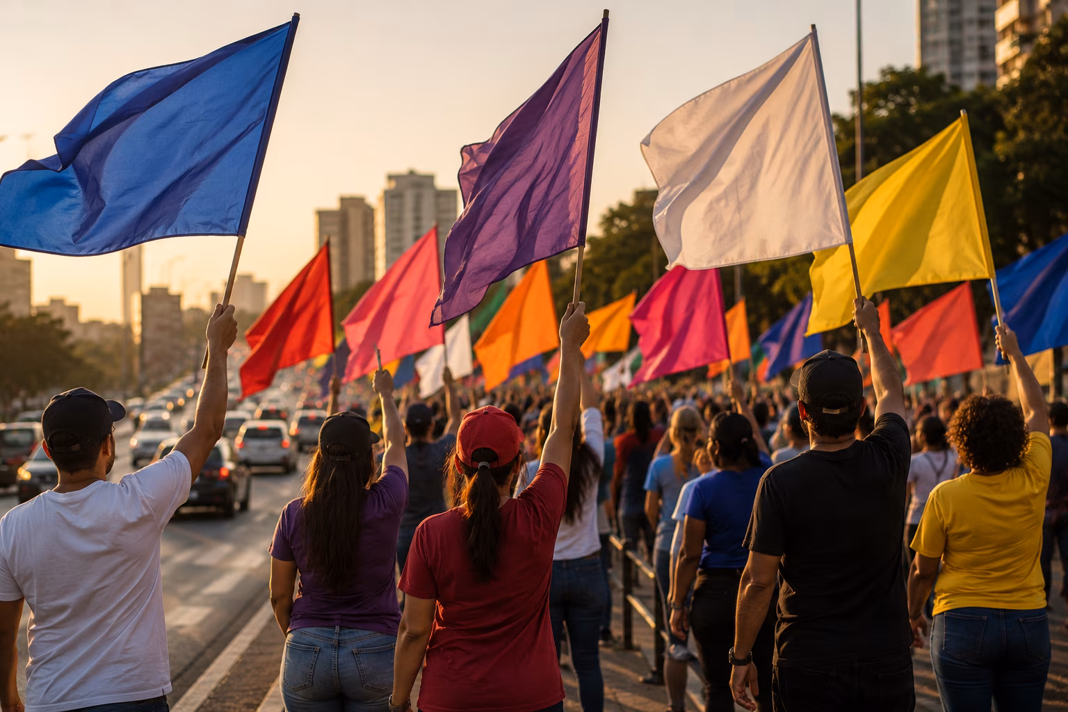 Antes de julgar quem balança bandeira, lembre-se: ali há um trabalhador