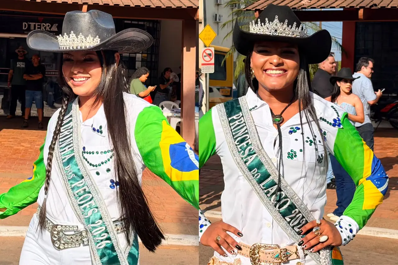 Princesa do Laço e Madrinha dos Peões marcam presença na Cavalgada