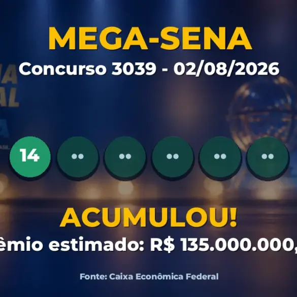 Resultado da Mega-Sena de hoje: concurso 3039