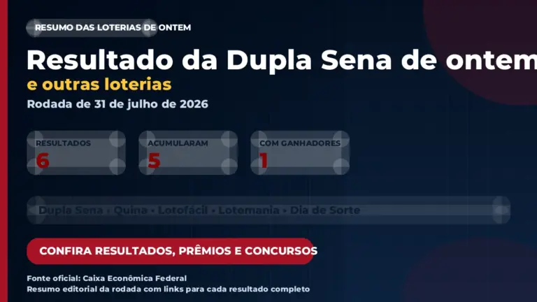 Resultado da Quina, Dupla Sena e outras loterias de ontem