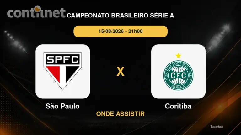 São Paulo x Coritiba onde assistir