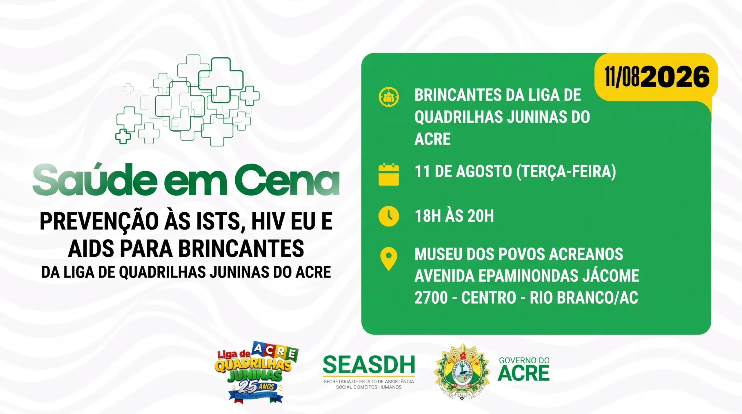 Saúde em Cena leva prevenção de ISTs a quadrilheiros nesta terça no Acre