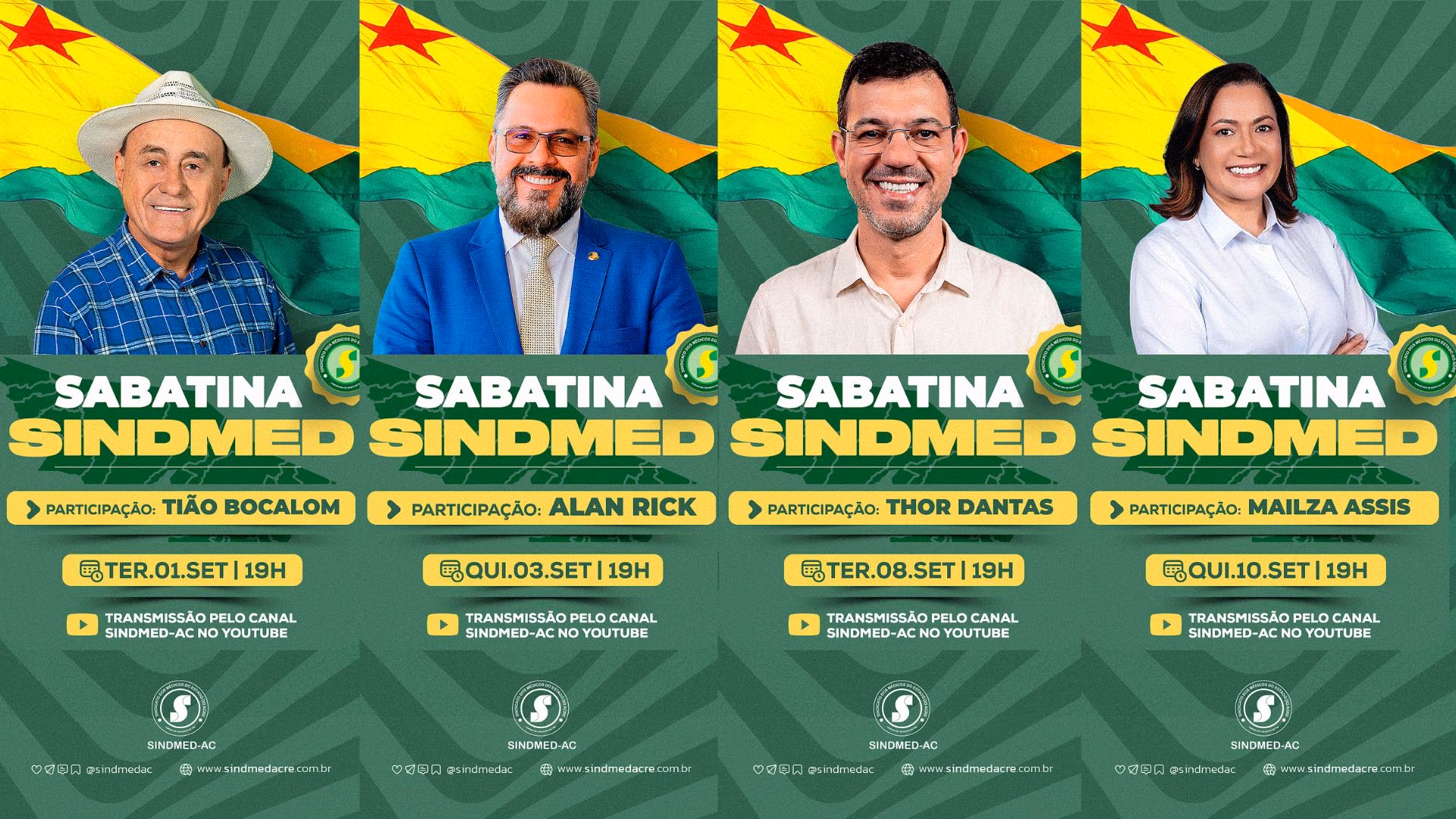 Sindmed-AC realiza sabatinas com candidatos ao governo